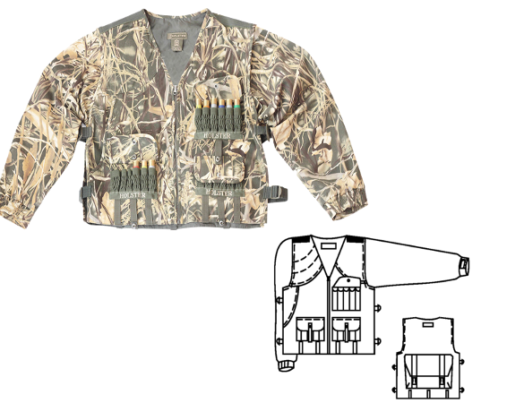 Куртка-жилет охотника Люкс-2 (смесовая ткань) Хольстер