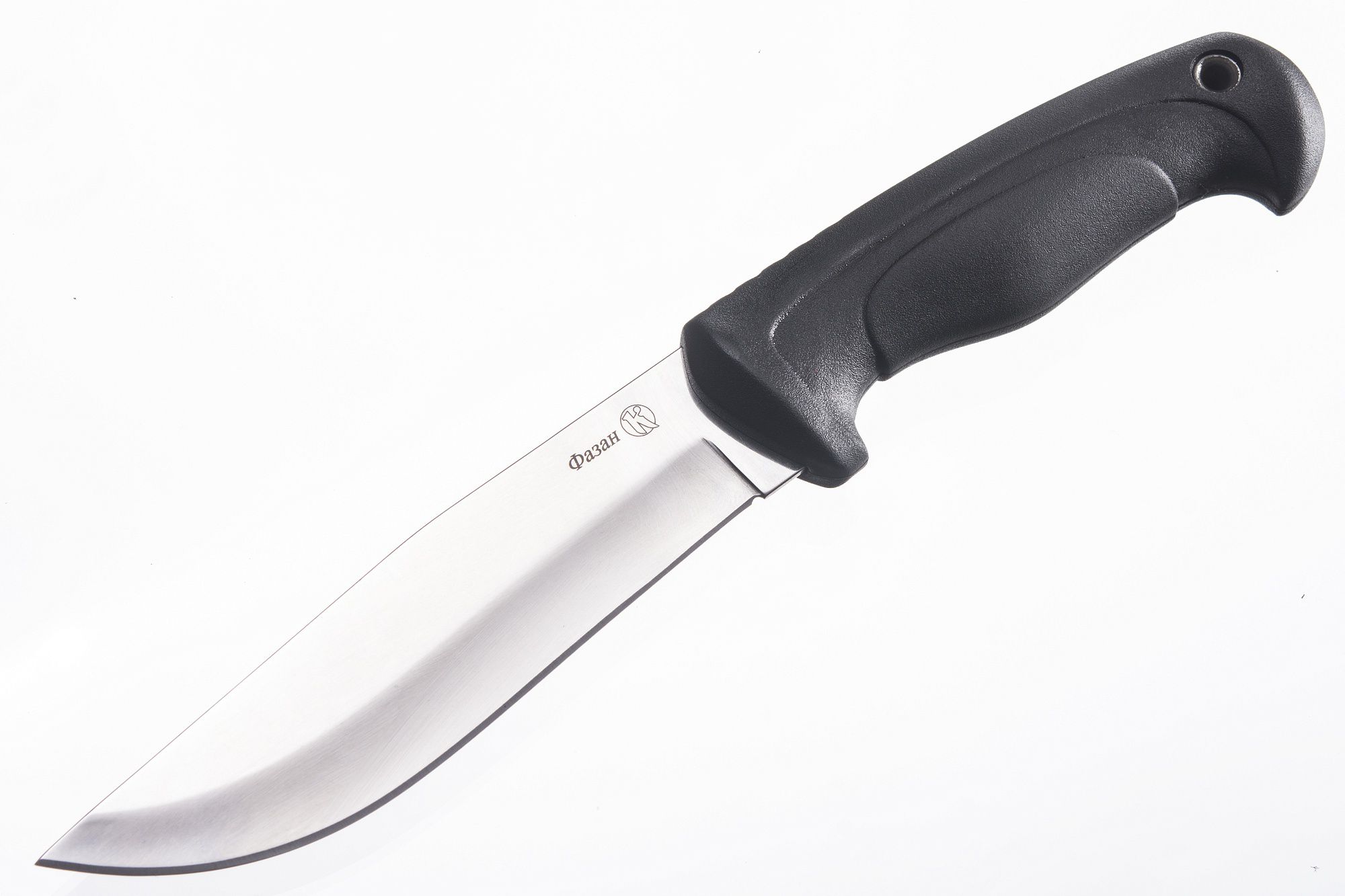 Нож Фазан AUS-8, клинок-полировка, рукоять-эластрон, ножны-кожа (011301) (ПП)