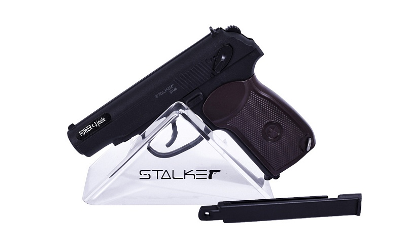 Пневмат. пистолет Stalker SPM, клб. 4,5мм. (аналог PM) пластик, 120м/с, +250шар.
