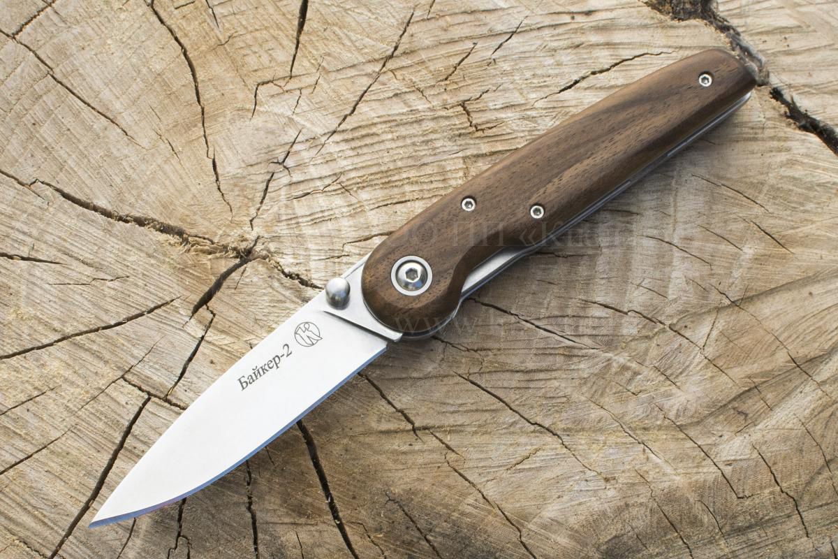 Нож складной Байкер-2 AUS-8, клинок-полировка, рукоять-дерево (011100) (ПП)