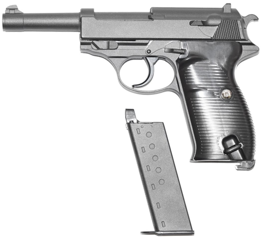 Пистолет софтэйр Galaxy G.21 пружинный, клб.: 6 мм. (Walther P38)