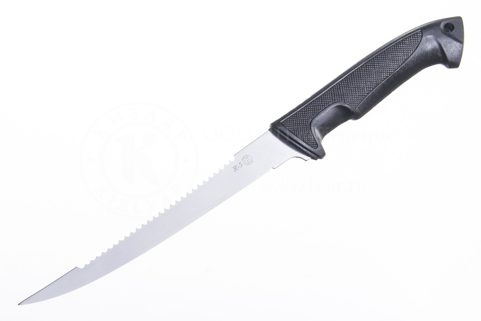 Нож К-5 AUS-8, (клинок-полированный, рукоять-эластрон, ножны-плс (011305) (ПП)