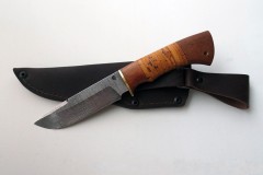 Нож Лось дамасск малый береста (МАИ)