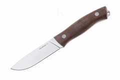 Нож Охотник малый AUS-8, клинок-полировка, рукоять-дерево, ножны-кожа (011101) (ПП)