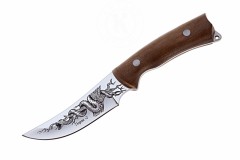 Нож Гюрза-2 AUS-8, клинок-полировка, рукоять-дерево, ножны-кожа (011101) (ПП)
