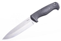 Нож Навага AUS-8, (клинок-стоунвош серый, рукоять-эластрон, ножны-кожа (015301) (ПП)