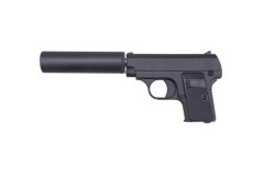 Пистолет софтэйр Galaxy G.1A пружинный, клб.: 6 мм. (Colt 25 с глушителем)