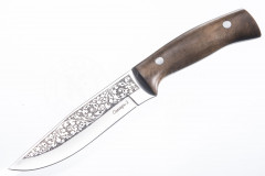 Нож Снегирь-2 AUS-8, клинок-полировка, рукоять-дерево, ножны-кожа (011101) (ПП)