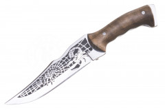 Нож Скорпион сувенирный (клинок-полировка, рукоять-дерево, ножны-кожа (011101) (ПП)