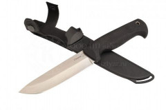 Нож Степной AUS-8, (клинок-стоунвош серый, рукоять-эластрон, ножны-плс (015305) (ПП)